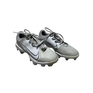 Nike Hyperdiamond 4 Softball Cleats Womens 8 White Gray Molded Shoes DC8990-004‎